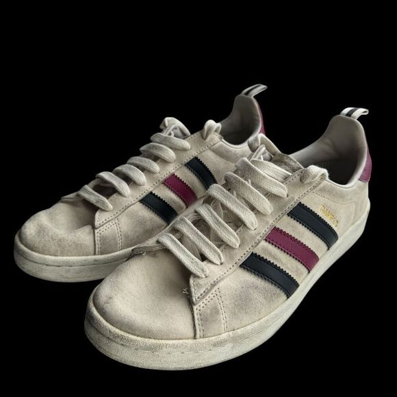 Adidas Campus White Red Black Gold Men’s Size 7.5 - Picture 2 of 7